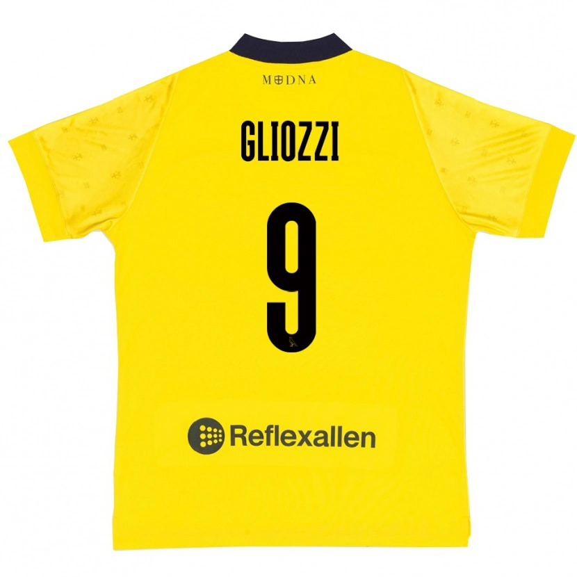 Danxen Kvinnor Ettore Gliozzi #9 Gul Marinblå Hemmatröja Matchtröjor 2025/26 Tröjor T-Tröja