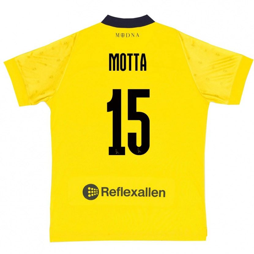 Danxen Kvinnor Nicolò Motta #15 Gul Marinblå Hemmatröja Matchtröjor 2025/26 Tröjor T-Tröja