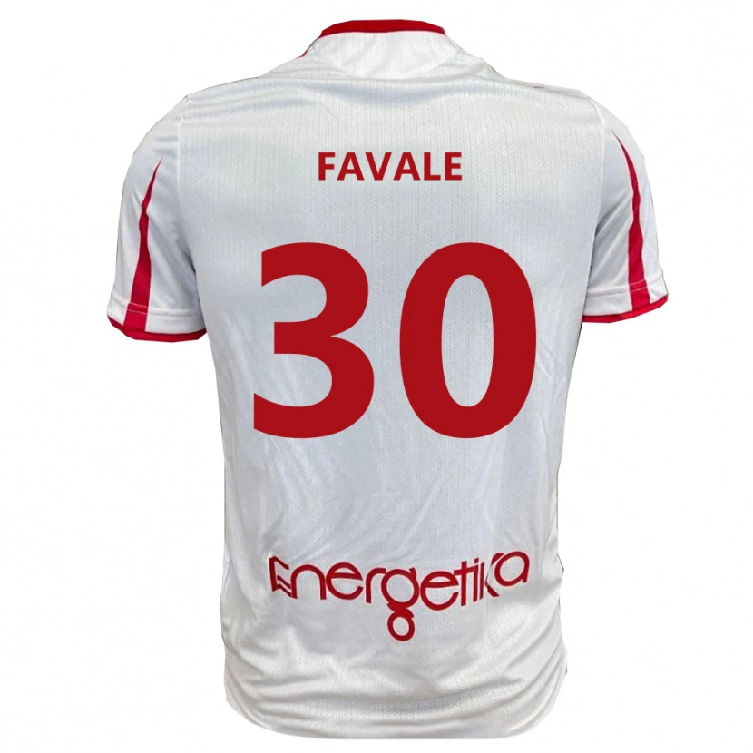 Danxen Kvinnor Giulio Favale #30 Vit Röd Hemmatröja Matchtröjor 2025/26 Tröjor T-Tröja