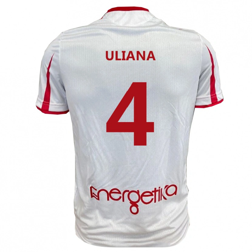 Danxen Kvinnor Gabriele Uliana #4 Vit Röd Hemmatröja Matchtröjor 2025/26 Tröjor T-Tröja
