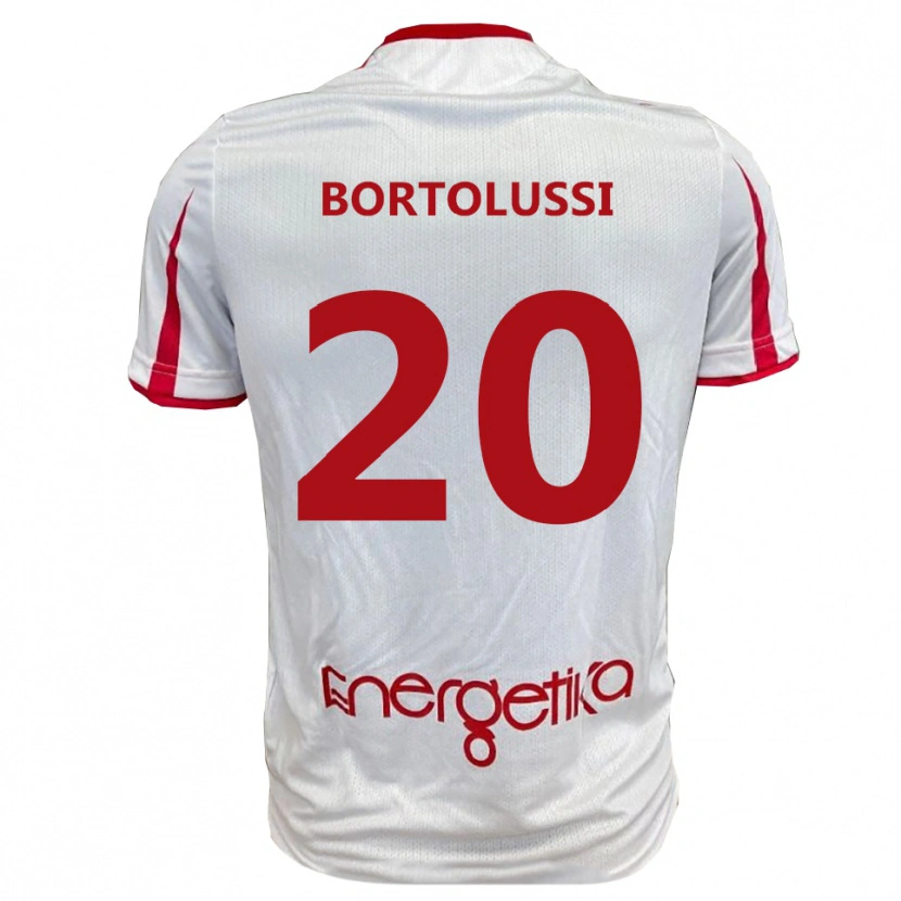 Danxen Kvinnor Mattia Bortolussi #20 Vit Röd Hemmatröja Matchtröjor 2025/26 Tröjor T-Tröja