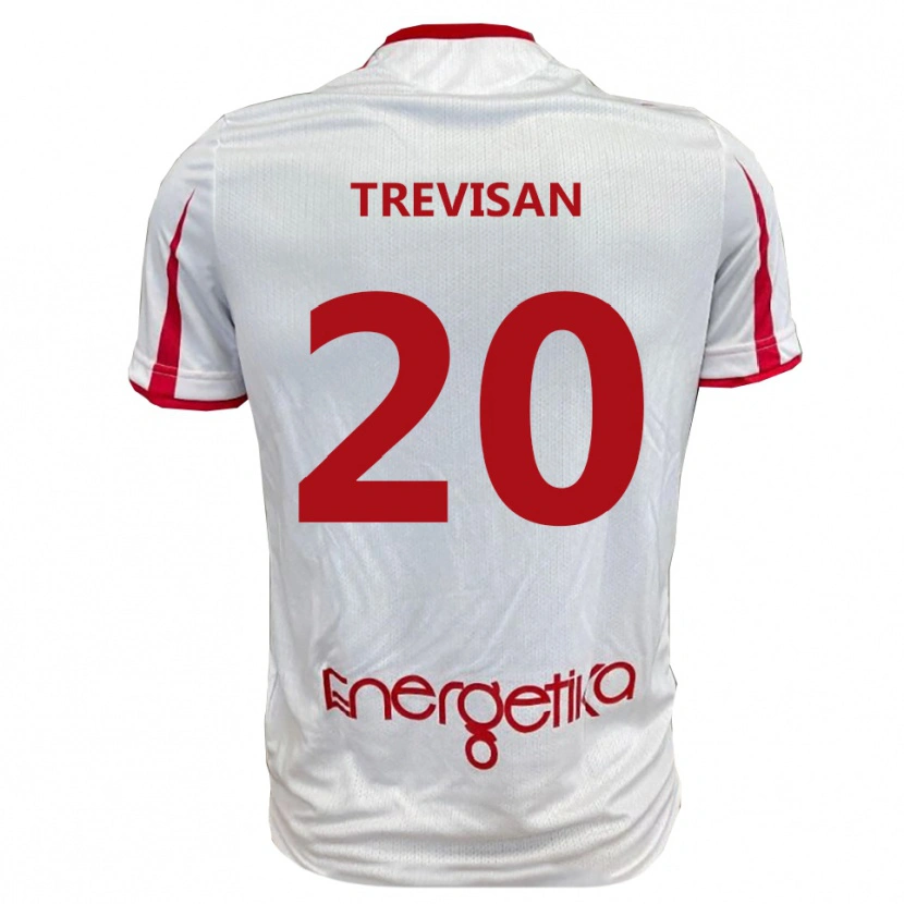 Danxen Kvinnor Francesco Trevisan #20 Vit Röd Hemmatröja Matchtröjor 2025/26 Tröjor T-Tröja