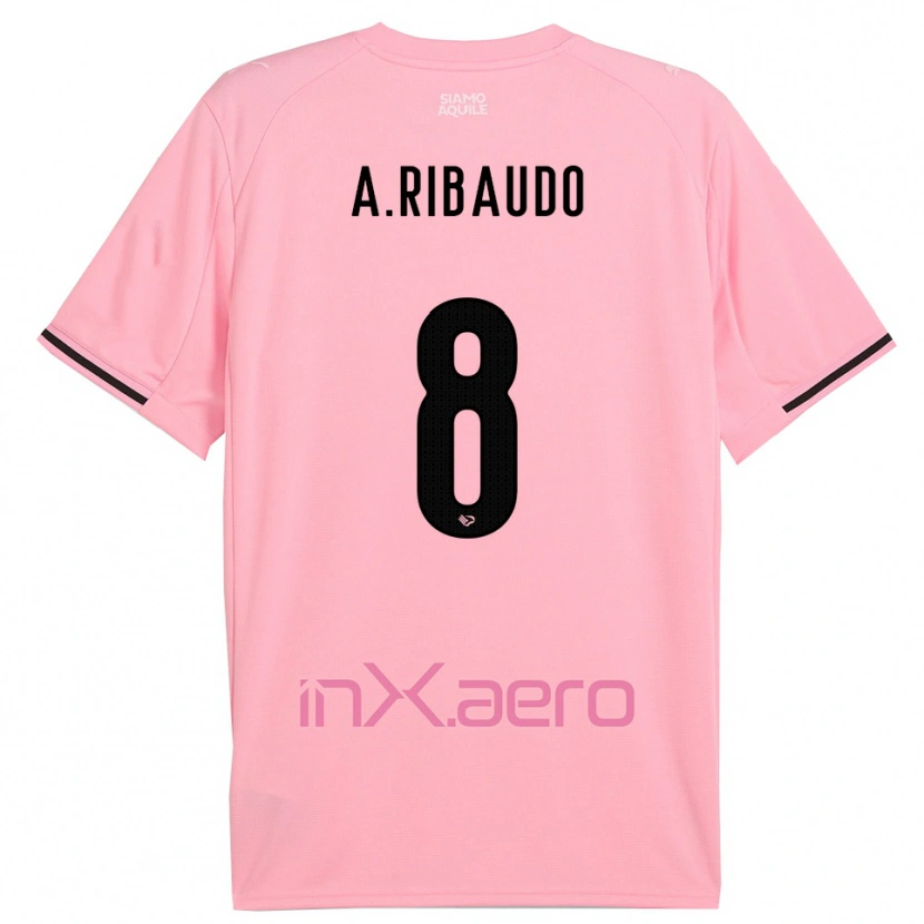 Danxen Kvinnor Alessandro Ribaudo #8 Rosa Svart Hemmatröja Matchtröjor 2025/26 Tröjor T-Tröja