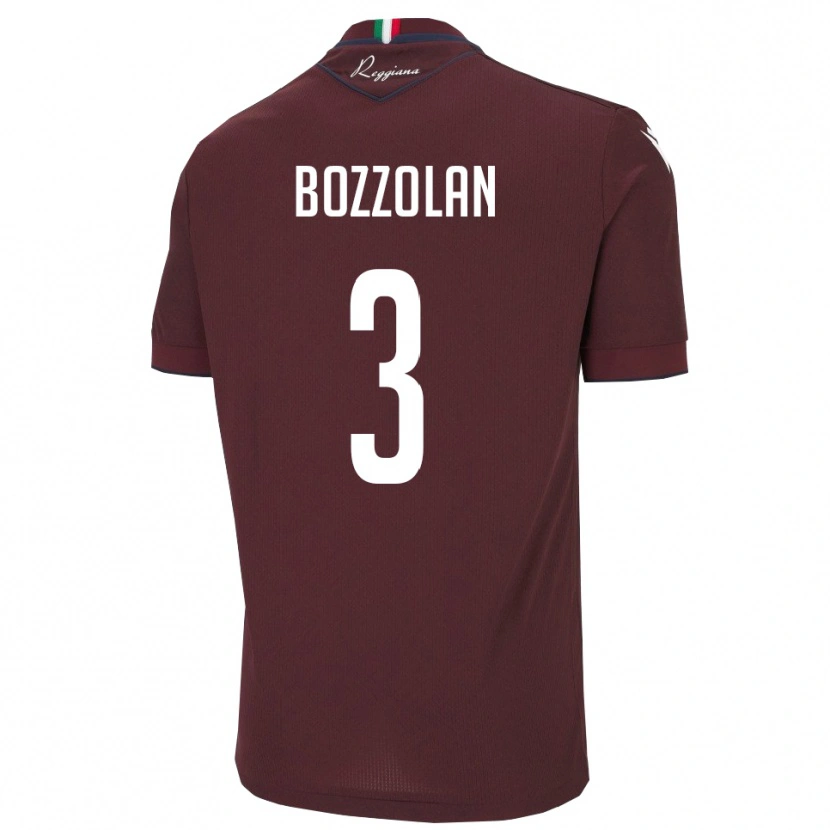 Danxen Kvinnor Andrea Bozzolan #3 Bourgogne Vitt Hemmatröja Matchtröjor 2025/26 Tröjor T-Tröja