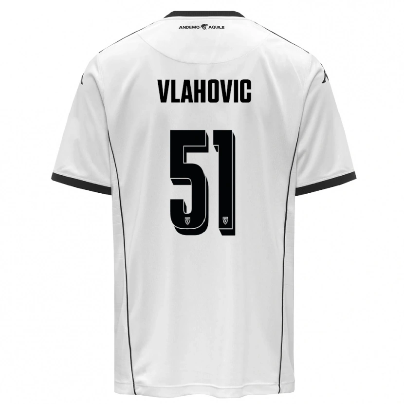 Danxen Kvinnor Vanja Vlahović #51 Vit Svart Hemmatröja Matchtröjor 2025/26 Tröjor T-Tröja