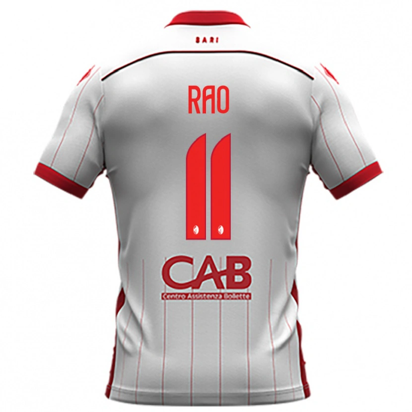 Danxen Kvinnor Emanuele Rao #11 Vit Röd Hemmatröja Matchtröjor 2025/26 Tröjor T-Tröja