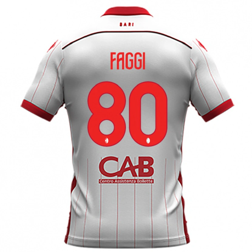 Danxen Kvinnor Filippo Faggi #80 Vit Röd Hemmatröja Matchtröjor 2025/26 Tröjor T-Tröja