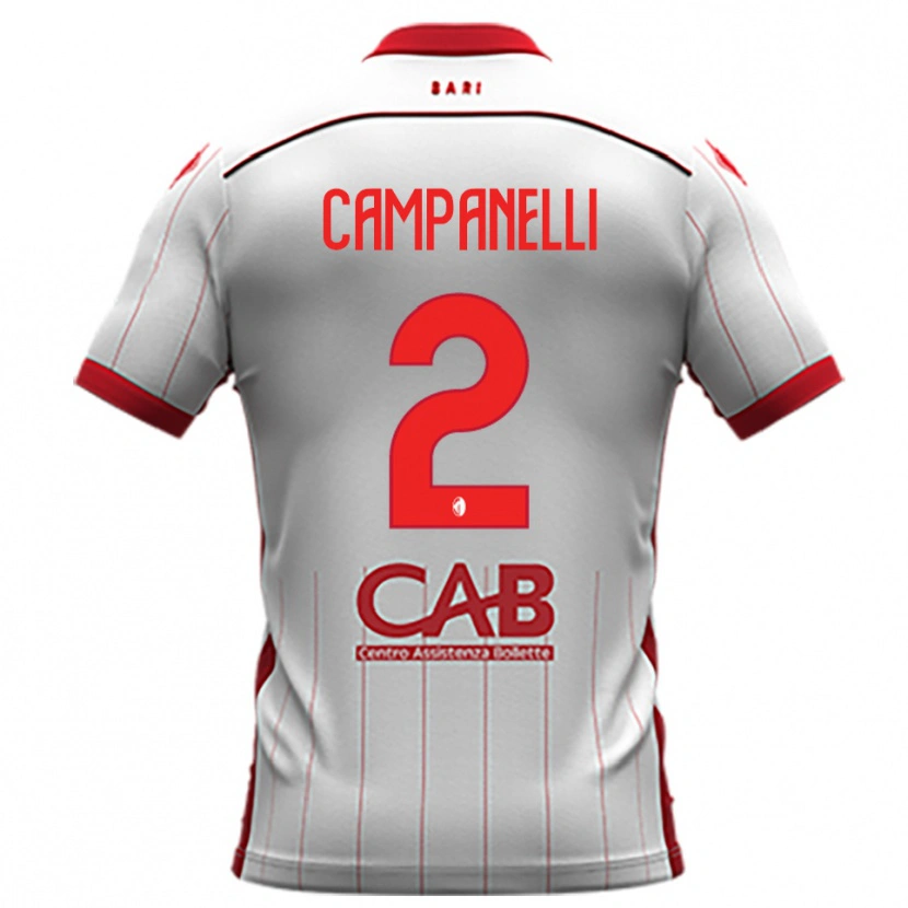 Danxen Kvinnor Alessio Campanelli #2 Vit Röd Hemmatröja Matchtröjor 2025/26 Tröjor T-Tröja