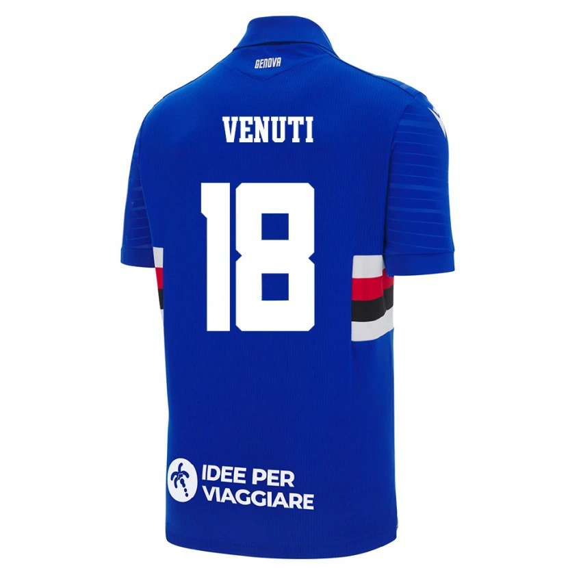 Danxen Kvinnor Lorenzo Venuti #18 Blå Vit Hemmatröja Matchtröjor 2025/26 Tröjor T-Tröja