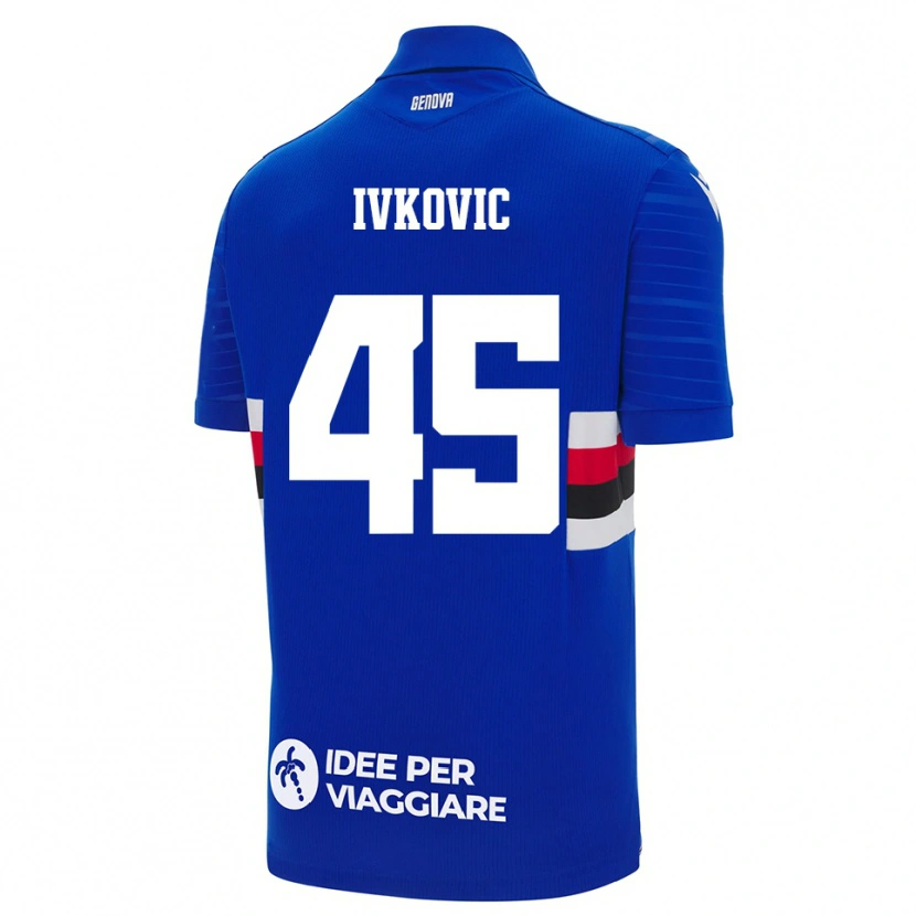 Danxen Kvinnor Mate Ivkovic #45 Blå Vit Hemmatröja Matchtröjor 2025/26 Tröjor T-Tröja