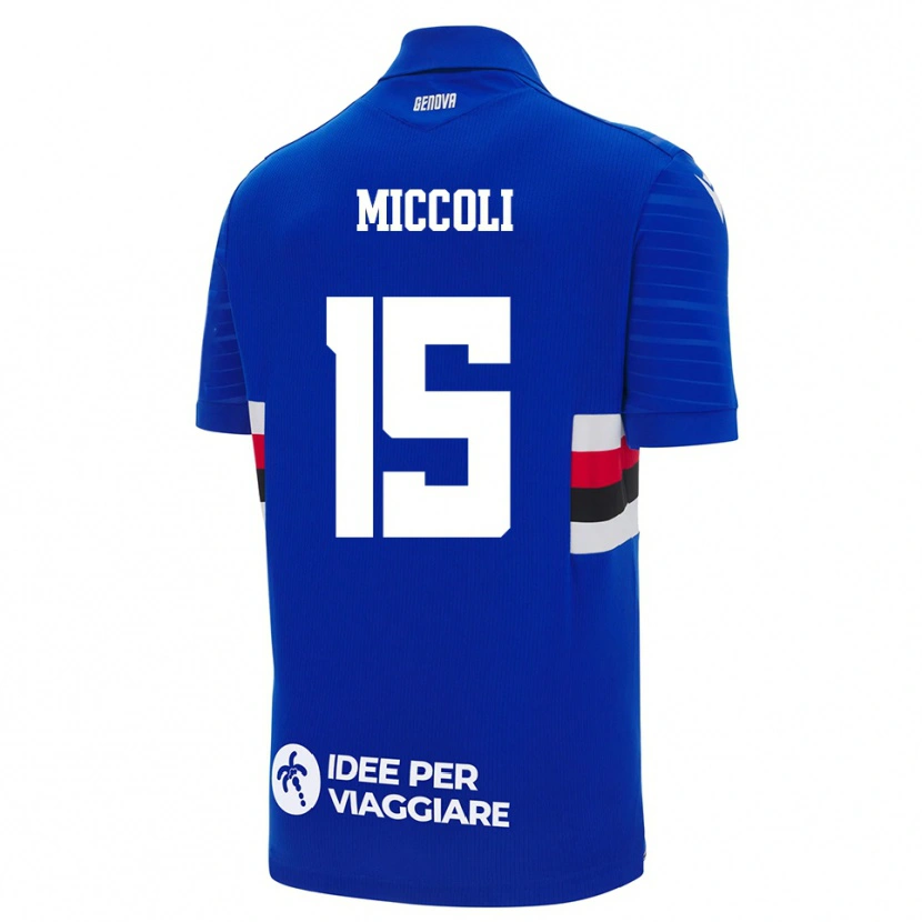 Danxen Kvinnor Diego Miccoli #15 Blå Vit Hemmatröja Matchtröjor 2025/26 Tröjor T-Tröja