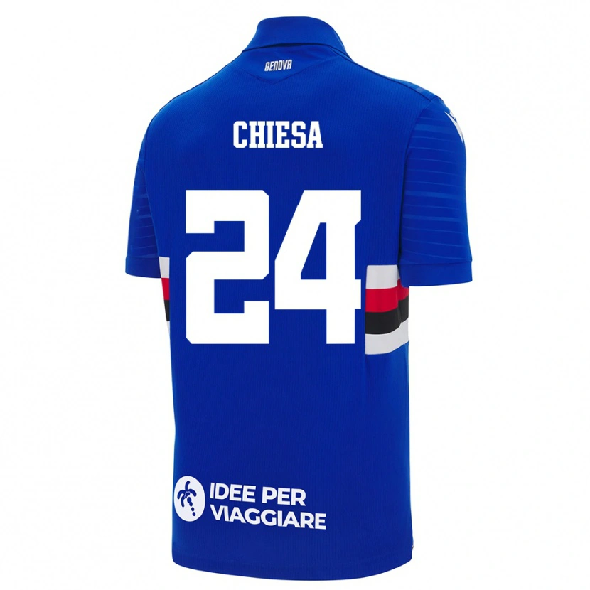 Danxen Kvinnor Lorenzo Chiesa #24 Blå Vit Hemmatröja Matchtröjor 2025/26 Tröjor T-Tröja