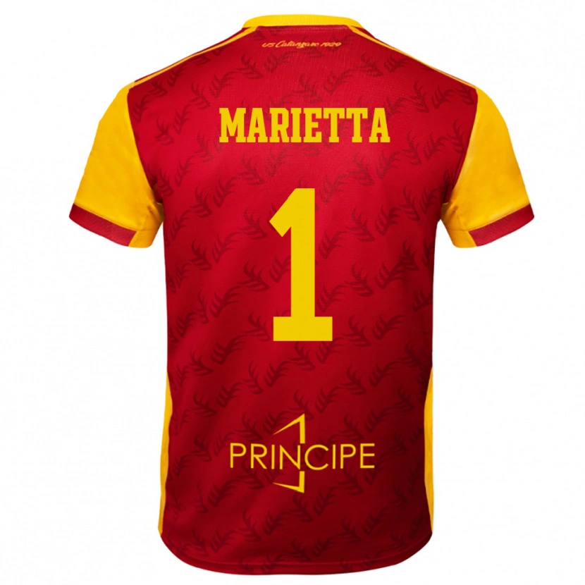 Danxen Kvinnor Christian Marietta #1 Gul Röd Hemmatröja Matchtröjor 2025/26 Tröjor T-Tröja