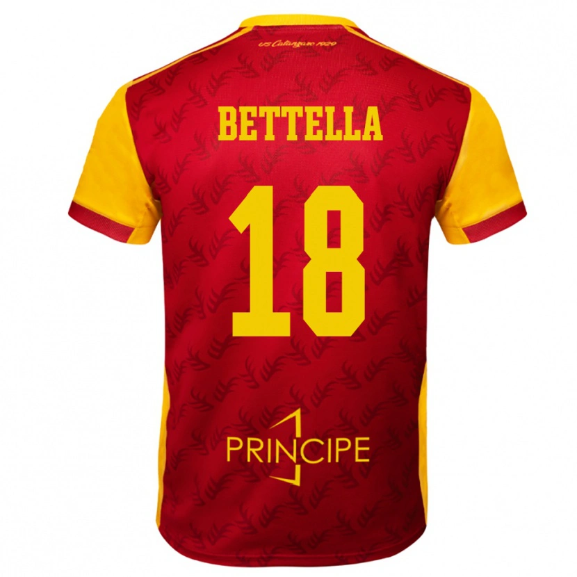Danxen Kvinnor Davide Bettella #18 Gul Röd Hemmatröja Matchtröjor 2025/26 Tröjor T-Tröja