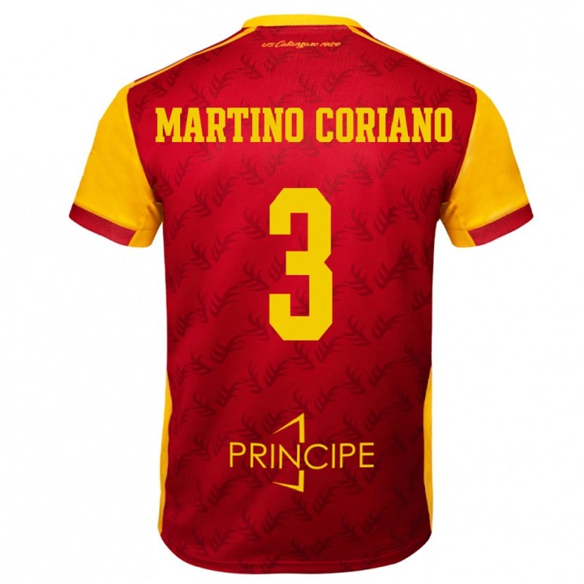 Danxen Kvinnor Matteo Martino Coriano #3 Gul Röd Hemmatröja Matchtröjor 2025/26 Tröjor T-Tröja