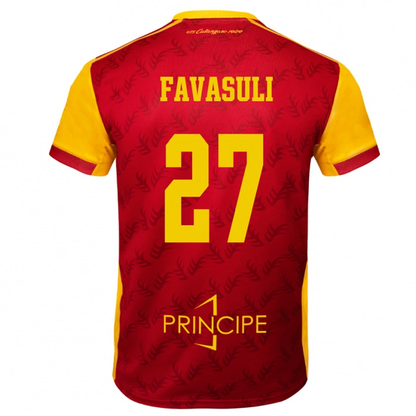 Danxen Kvinnor Costantino Favasuli #27 Gul Röd Hemmatröja Matchtröjor 2025/26 Tröjor T-Tröja