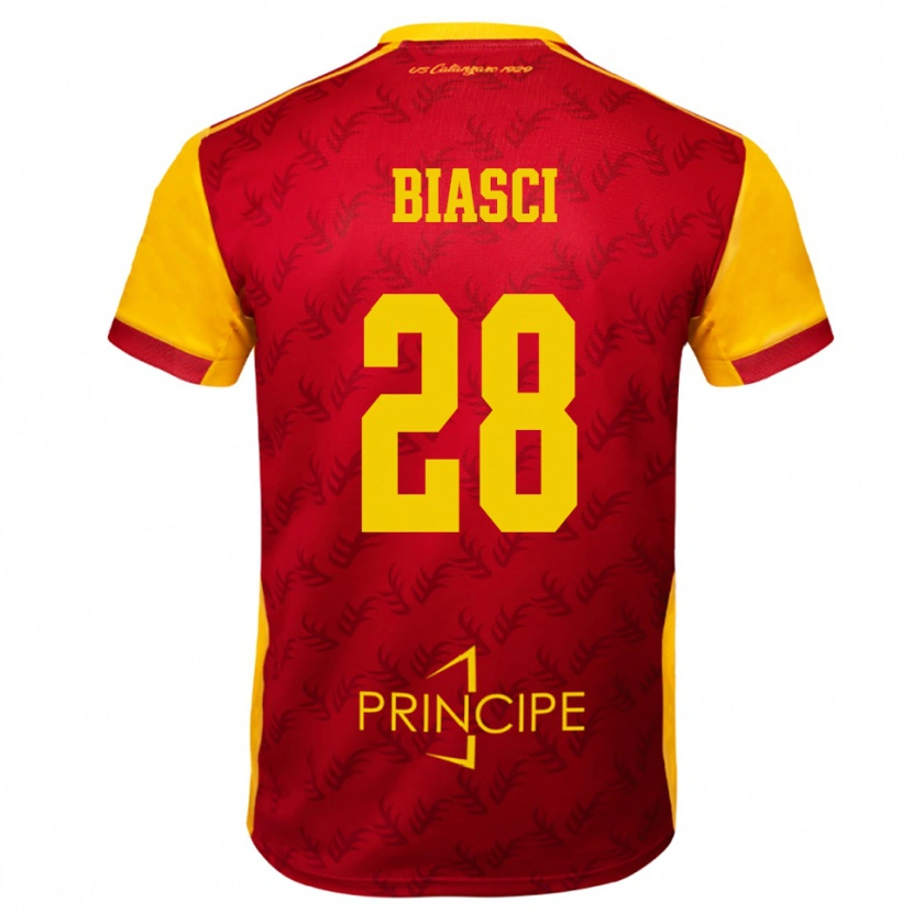 Danxen Kvinnor Tommaso Biasci #28 Gul Röd Hemmatröja Matchtröjor 2025/26 Tröjor T-Tröja