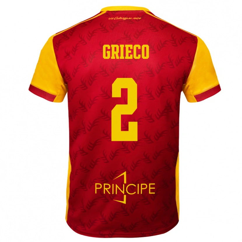 Danxen Kvinnor Salvatore Grieco #2 Gul Röd Hemmatröja Matchtröjor 2025/26 Tröjor T-Tröja