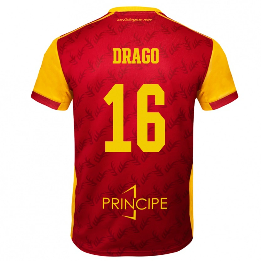 Danxen Kvinnor Salvatore Drago #16 Gul Röd Hemmatröja Matchtröjor 2025/26 Tröjor T-Tröja