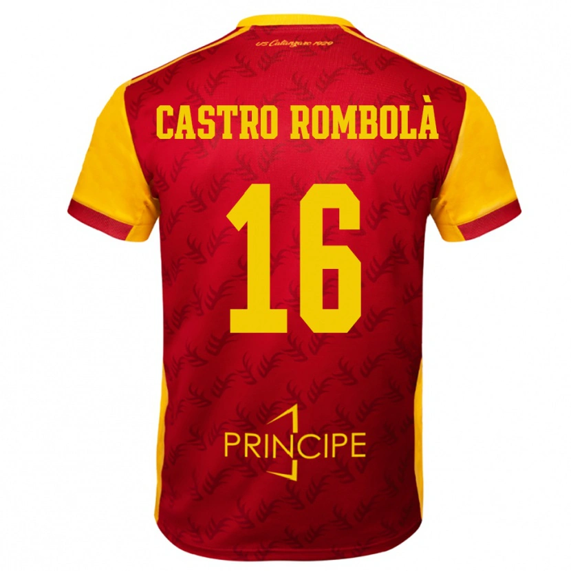 Danxen Kvinnor Carlo Castro Rombolà #16 Gul Röd Hemmatröja Matchtröjor 2025/26 Tröjor T-Tröja
