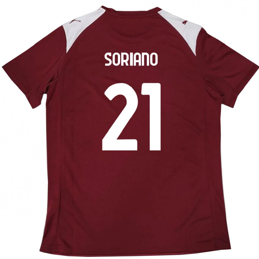 Danxen Kvinnor Roberto Soriano #21 Vinröd Vit Hemmatröja Matchtröjor 2025/26 Tröjor T-Tröja