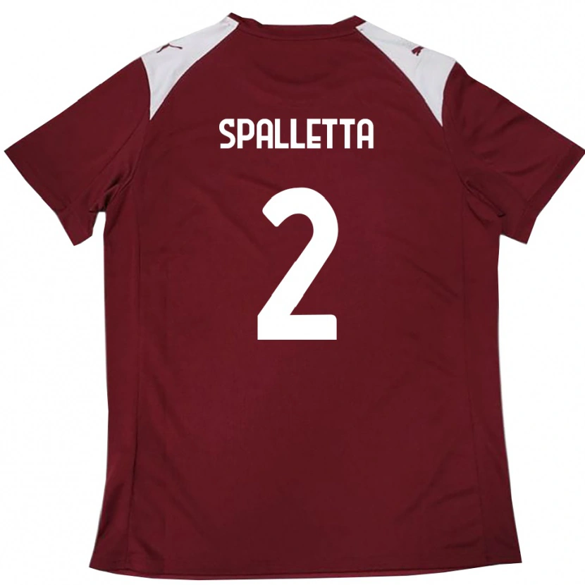 Danxen Kvinnor Emanuele Spalletta #2 Vinröd Vit Hemmatröja Matchtröjor 2025/26 Tröjor T-Tröja