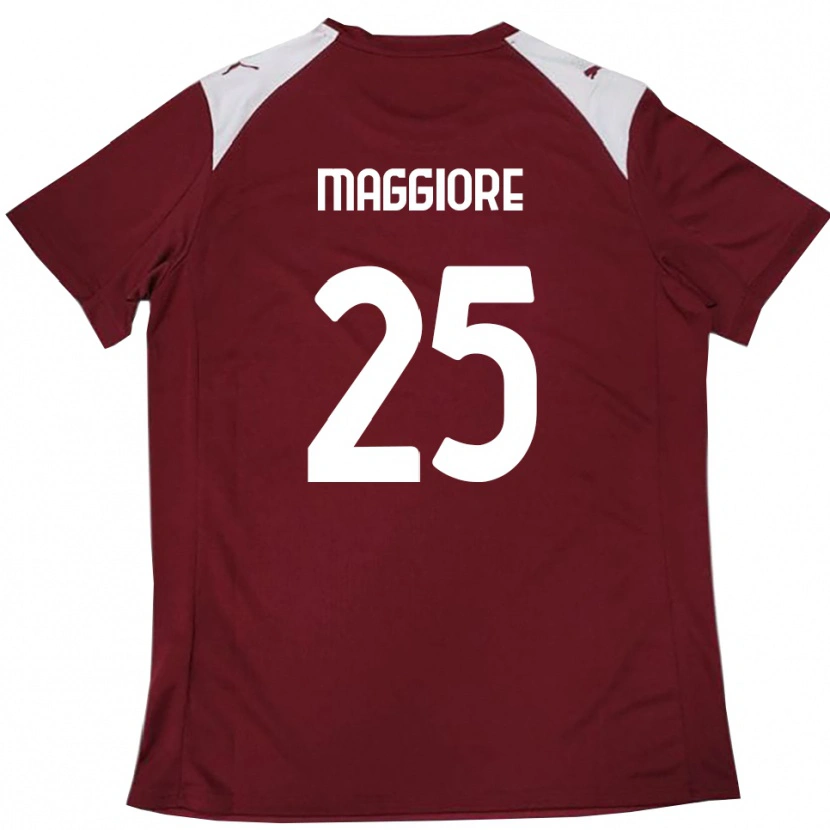 Danxen Kvinnor Giulio Maggiore #25 Vinröd Vit Hemmatröja Matchtröjor 2025/26 Tröjor T-Tröja