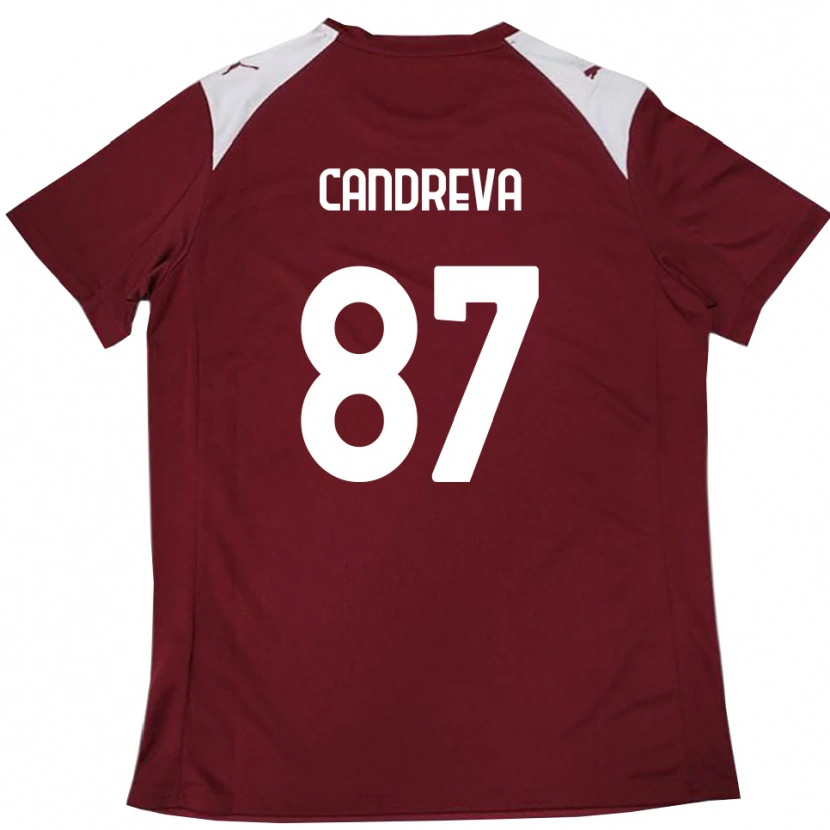 Danxen Kvinnor Antonio Candreva #87 Vinröd Vit Hemmatröja Matchtröjor 2025/26 Tröjor T-Tröja
