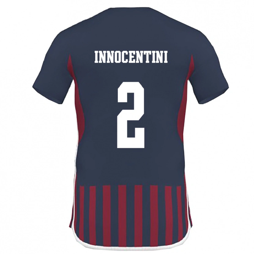 Danxen Kvinnor Francesco Innocentini #2 Marinblå Röd Hemmatröja Matchtröjor 2025/26 Tröjor T-Tröja