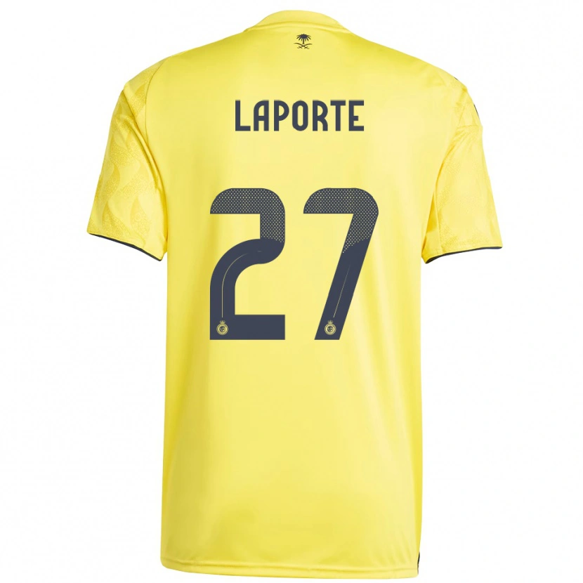 Danxen Kvinnor Aymeric Laporte #27 Gul Svart Hemmatröja Matchtröjor 2025/26 Tröjor T-Tröja
