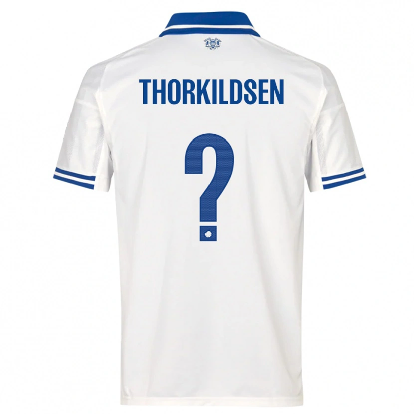 Danxen Kvinnor Elias Thorkildsen #0 Vit Blå Hemmatröja Matchtröjor 2025/26 Tröjor T-Tröja