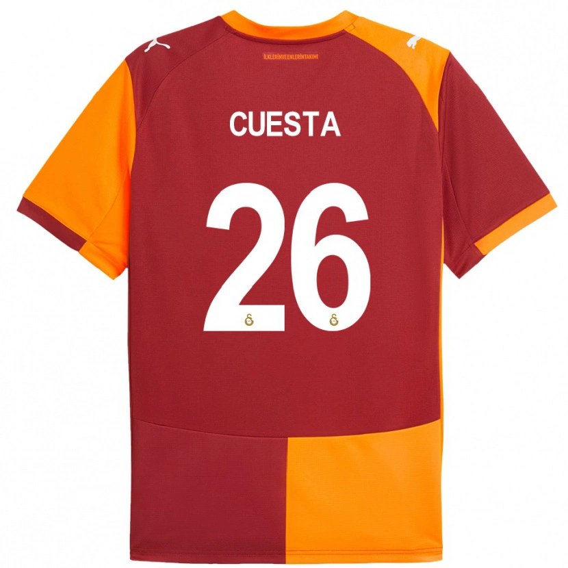 Danxen Kvinnor Carlos Cuesta #26 Röd Orange Hemmatröja Matchtröjor 2025/26 Tröjor T-Tröja