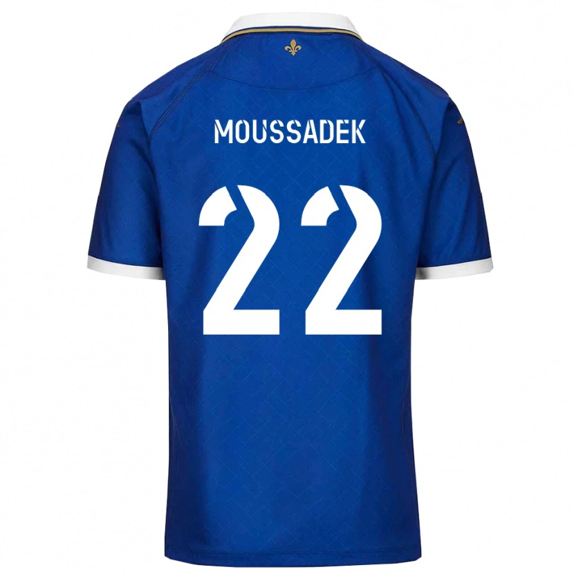 Danxen Kvinnor Djamal Moussadek #22 Blått Guld Hemmatröja Matchtröjor 2025/26 Tröjor T-Tröja