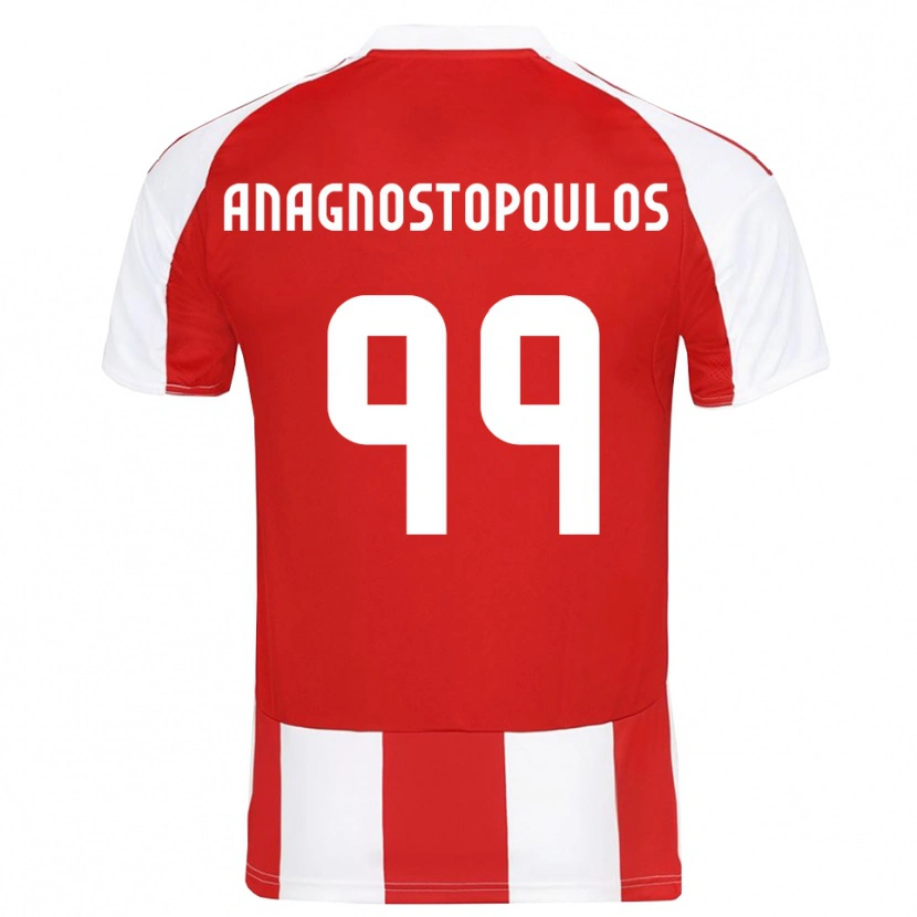 Danxen Kvinnor Alexandros Anagnostopoulos #99 Röd Vit Hemmatröja Matchtröjor 2025/26 Tröjor T-Tröja