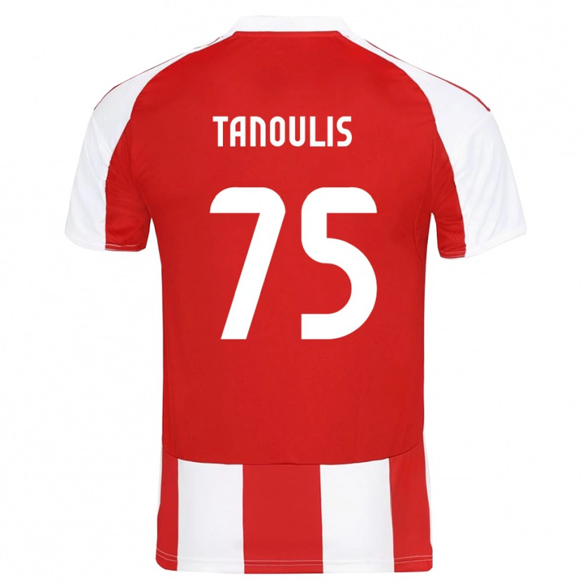Danxen Kvinnor Konstantinos Tanoulis #75 Röd Vit Hemmatröja Matchtröjor 2025/26 Tröjor T-Tröja