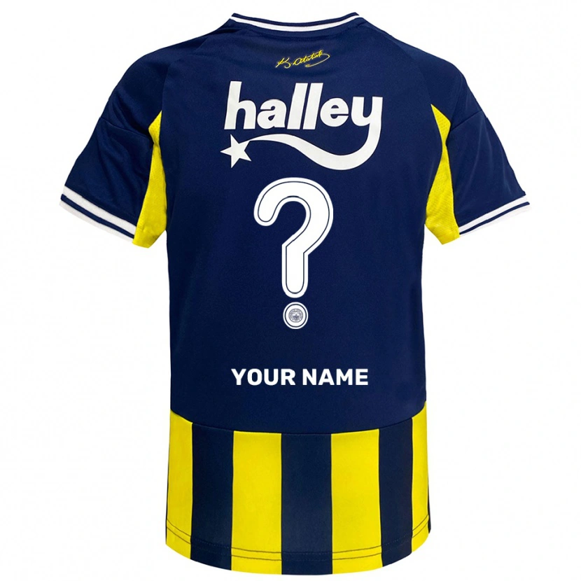 Danxen Kvinnor Ditt Namn #0 Gul Marinblå Vit Hemmatröja Matchtröjor 2025/26 Tröjor T-Tröja