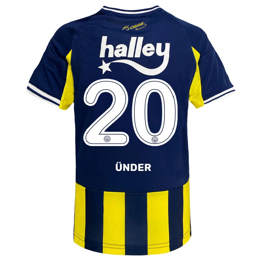 Danxen Kvinnor Cengiz Ünder #20 Gul Marinblå Vit Hemmatröja Matchtröjor 2025/26 Tröjor T-Tröja