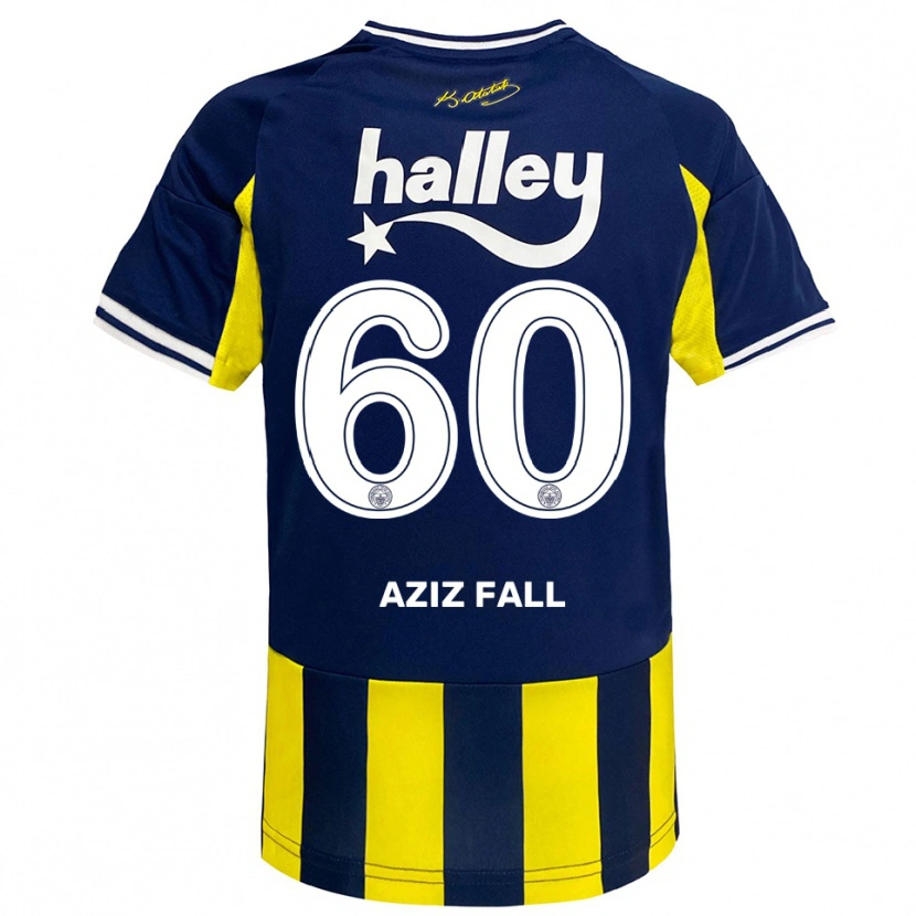 Danxen Kvinnor Abdou Aziz Fall #60 Gul Marinblå Vit Hemmatröja Matchtröjor 2025/26 Tröjor T-Tröja