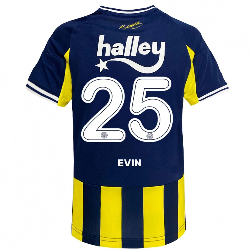 Danxen Kvinnor Yiğit Evin #25 Gul Marinblå Vit Hemmatröja Matchtröjor 2025/26 Tröjor T-Tröja