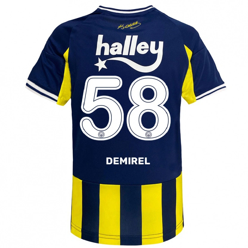 Danxen Kvinnor Görkem Demirel #58 Gul Marinblå Vit Hemmatröja Matchtröjor 2025/26 Tröjor T-Tröja
