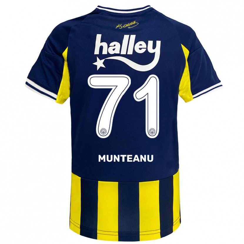 Danxen Kvinnor Natalia Munteanu #71 Gul Marinblå Vit Hemmatröja Matchtröjor 2025/26 Tröjor T-Tröja
