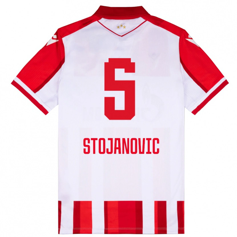 Danxen Kvinnor Viktor Stojanovic #5 Röd Vit Hemmatröja Matchtröjor 2025/26 Tröjor T-Tröja
