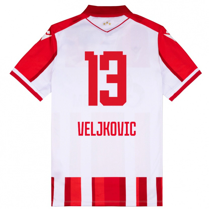 Danxen Kvinnor Milos Veljkovic #13 Röd Vit Hemmatröja Matchtröjor 2025/26 Tröjor T-Tröja