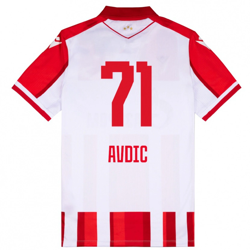 Danxen Kvinnor Adem Avdic #71 Röd Vit Hemmatröja Matchtröjor 2025/26 Tröjor T-Tröja