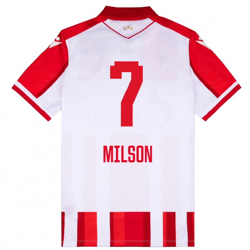 Danxen Kvinnor Milson #7 Röd Vit Hemmatröja Matchtröjor 2025/26 Tröjor T-Tröja