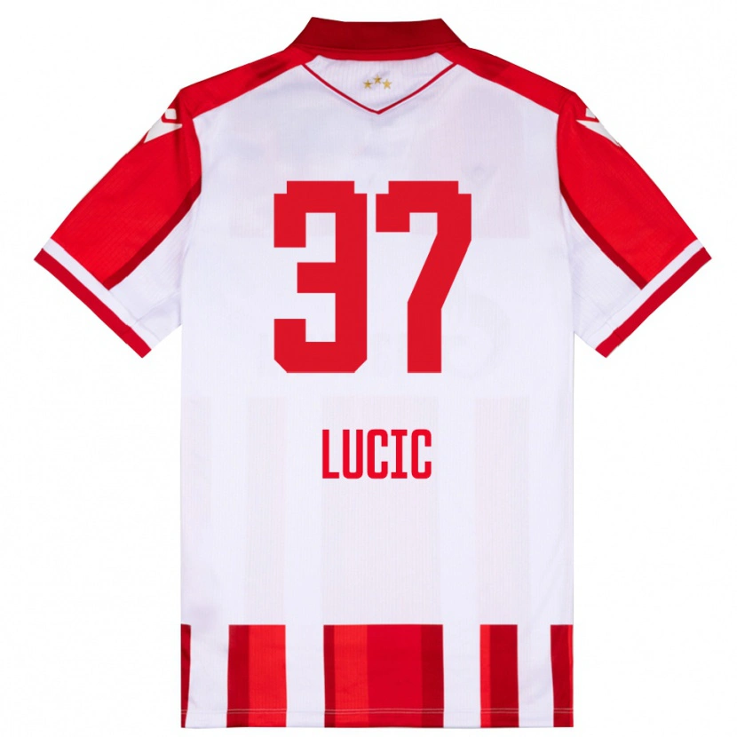 Danxen Kvinnor Vladimir Lucic #37 Röd Vit Hemmatröja Matchtröjor 2025/26 Tröjor T-Tröja