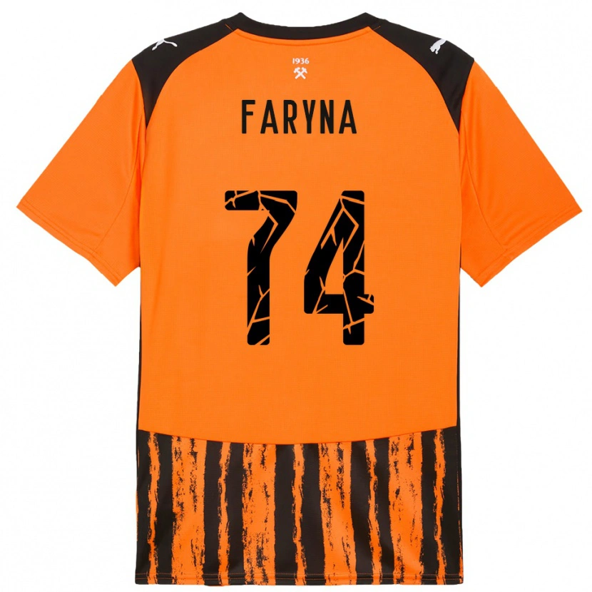 Danxen Kvinnor Maryan Faryna #74 Orange Svart Hemmatröja Matchtröjor 2025/26 Tröjor T-Tröja