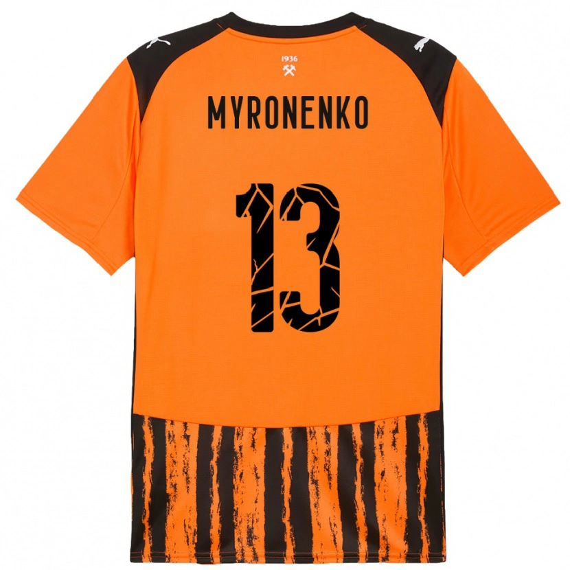 Danxen Kvinnor Viktoriia Myronenko #13 Orange Svart Hemmatröja Matchtröjor 2025/26 Tröjor T-Tröja
