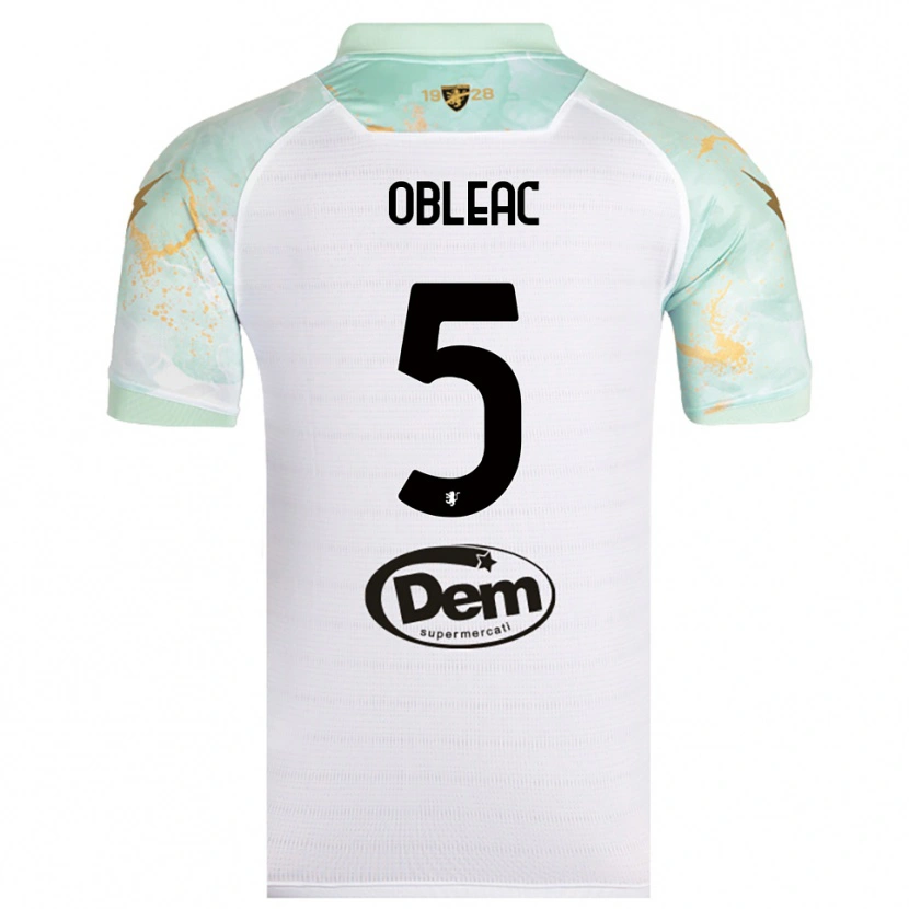 Danxen Kvinnor Matteo Obleac #5 Vit Svart Bortatröja Matchtröjor 2025/26 Tröjor T-Tröja