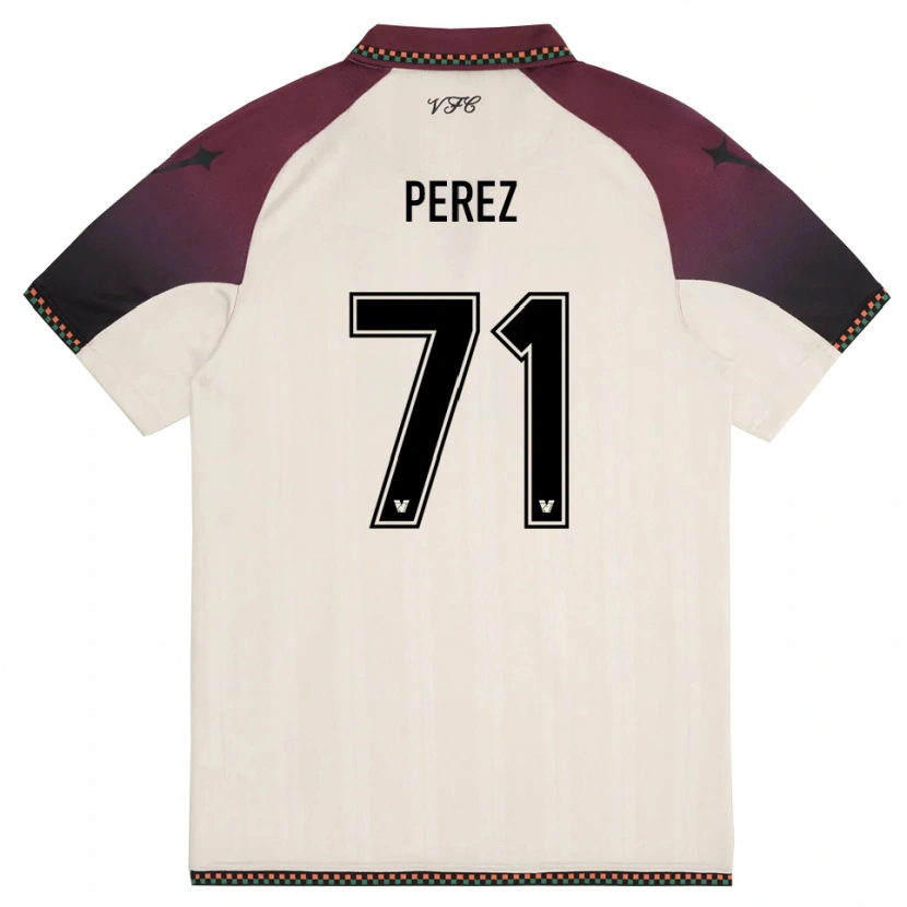 Danxen Kvinnor Kike Pérez #71 Krämfärgad Vinröd Bortatröja Matchtröjor 2025/26 Tröjor T-Tröja